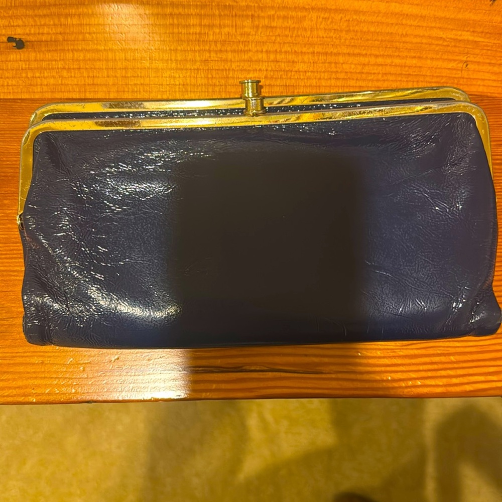 Hobo Lauren leather bluestone clutch wallet